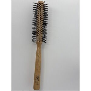 Vogue #12 Taiwan Blow Dryer Round Hair Brush Wood Handle Nylon Boar Bristles